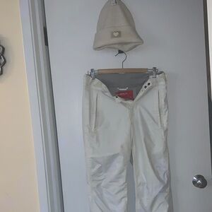 O'Neill White Ski Pants with Gray Waistband